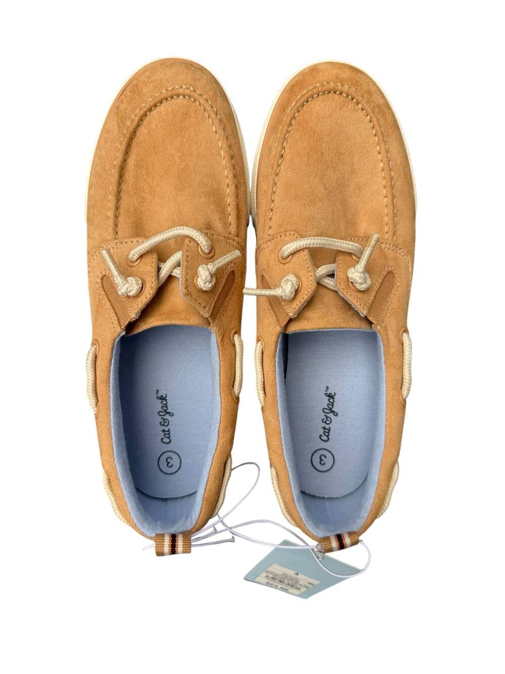 Cat & Jack Boys Tan Faux Suede Deck Boat Shoes Size 3